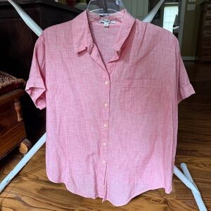 Madewell Front Tie Button Down  Shirt Sz M